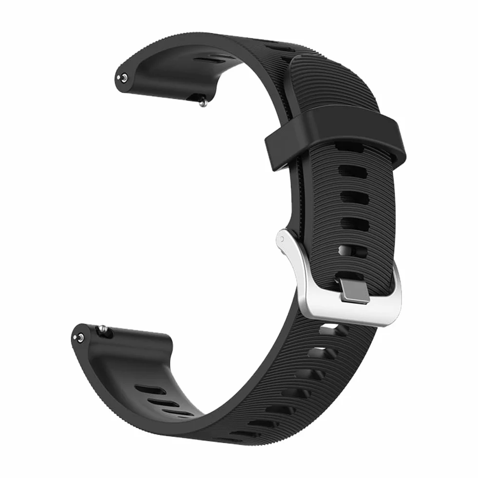 Silikonowy pasek zapasowy 20mm kompatybilny z Garmin Forerunner 245/245 Music, 645/645 Music, Vivoactive 3/5/3 Music, Vivomove HR/Venu/Move 3 Czarny