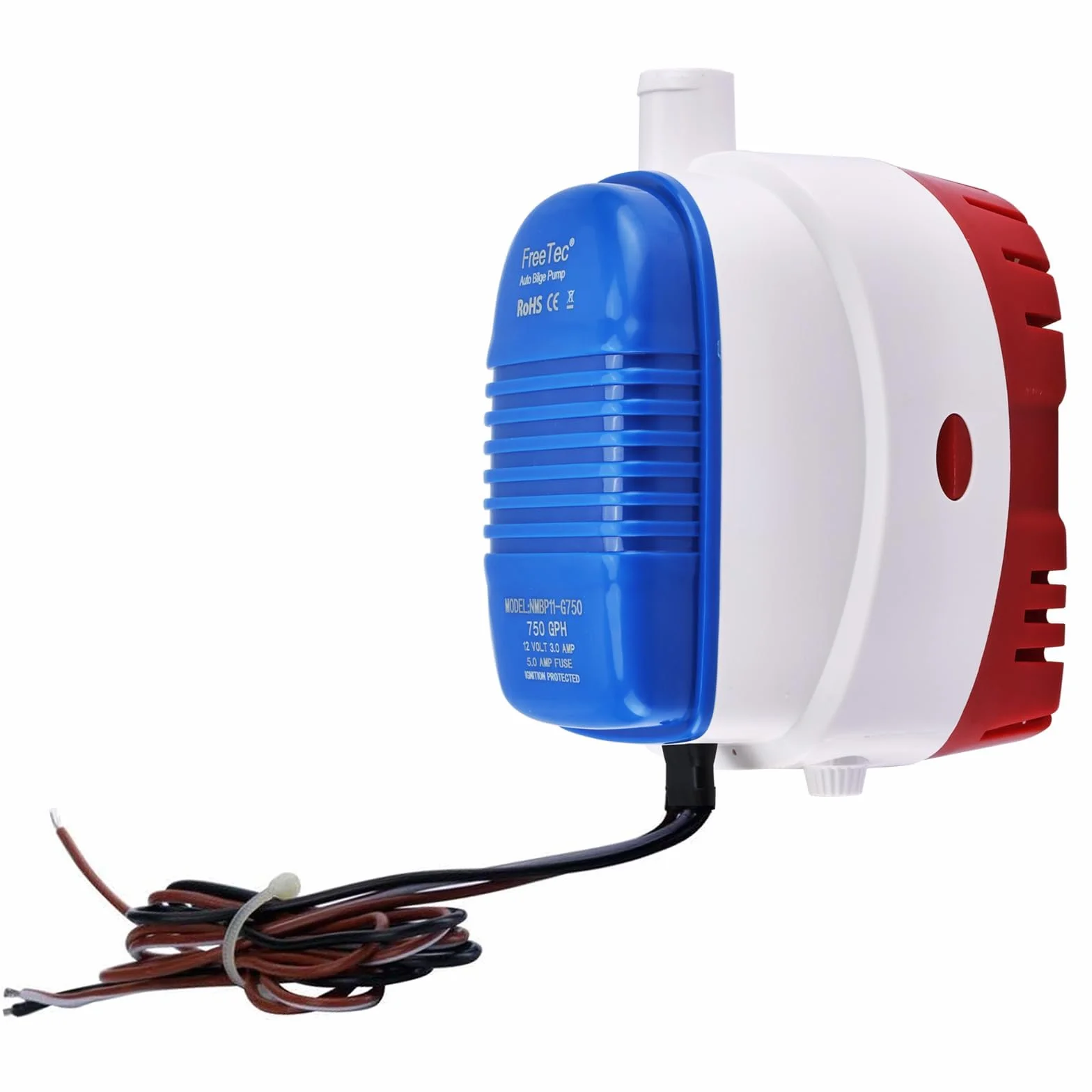 FreeTec Pompa zęzowa 12 V 47 LPM automatyczna z przełącznikiem pływakowym