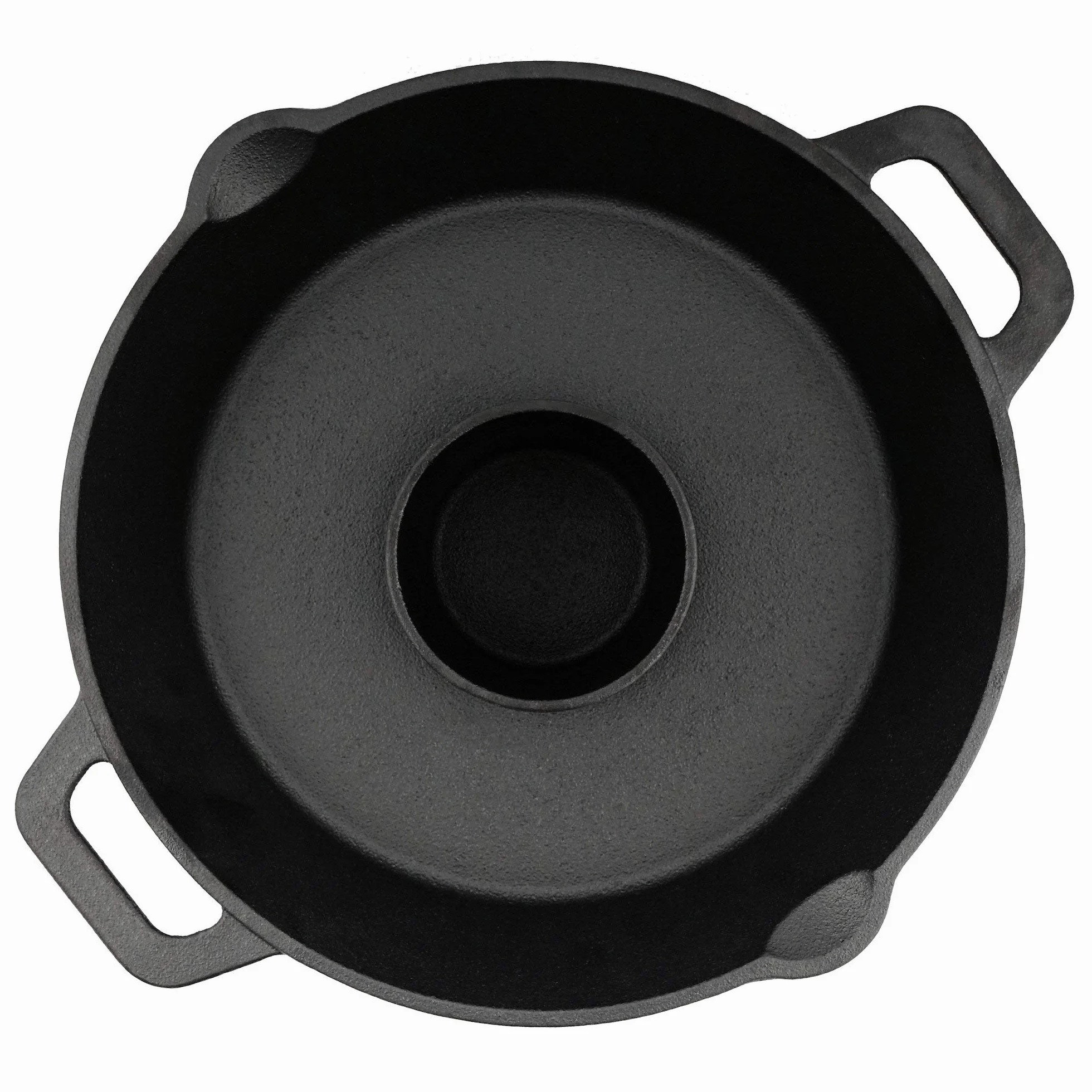 BBQ-Toro Gusseisen Hähnchenbräter Ø 28 cm | Ø 6 cm Aroma- Kegel | Geflügelbräter für Grill und Backofen | Chicken Roaster mit Aroma-Kegel und Auffangschale