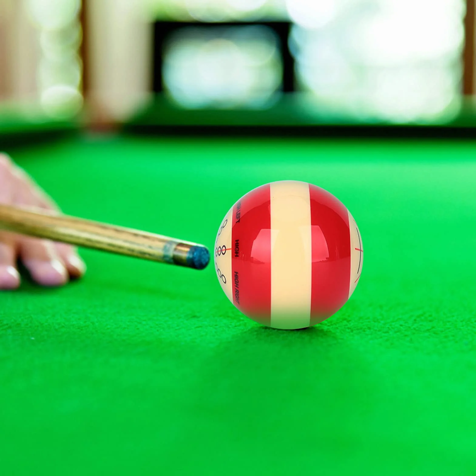 Bilard Bilardowy, Kula Bilardowa 57,2 mm Żywiczna Kula Z Czerwoną Kropką Asystent Treningu Bilardowego Akcesorium Wspomagające ćwiczenie do Angielskiego Snookera i Małej Amerykańskiej Piłki