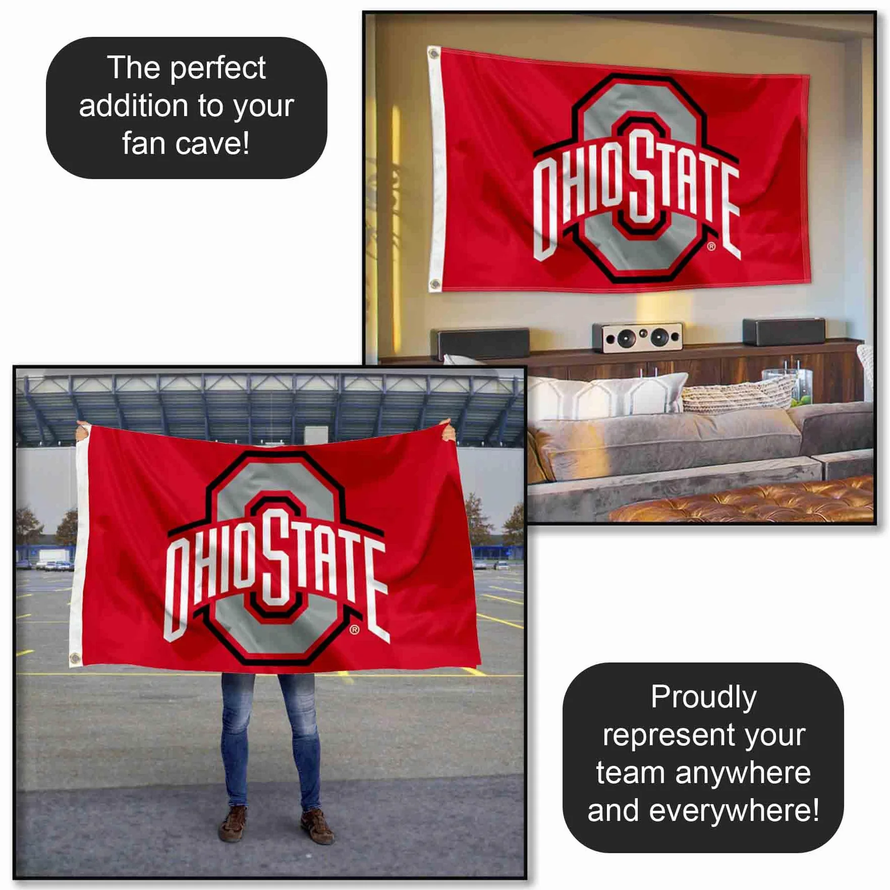 Flaga stanu Ohio OSU Buckeye flaga