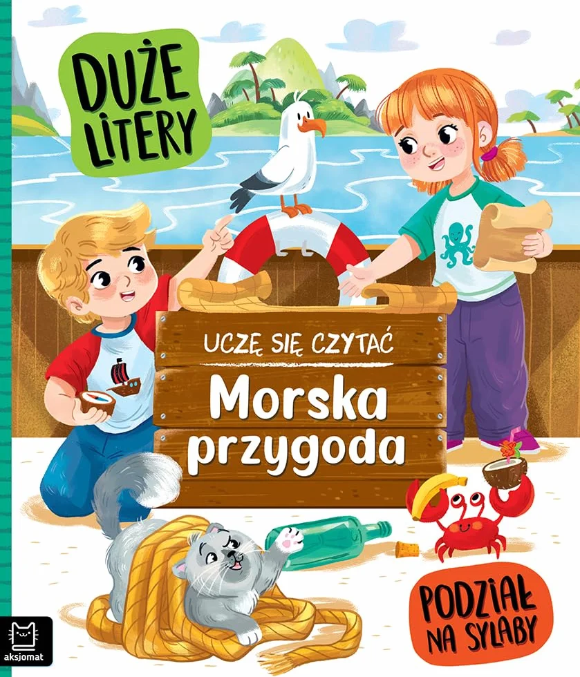 Uczę się czytać. Duże litery. Morska przygoda. Podział na sylaby