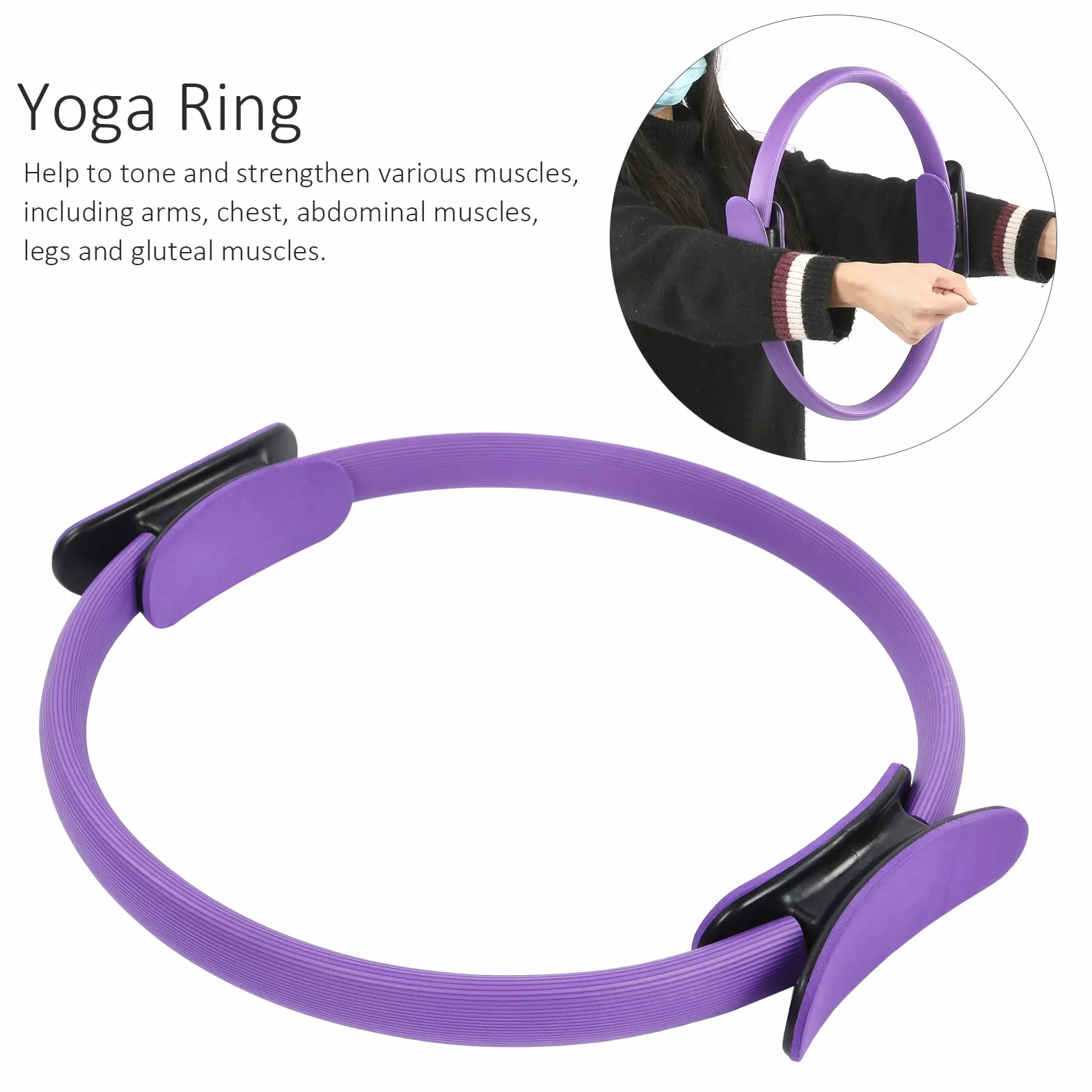 Fydun Yoga Ring Workout Fitness Obsługiwane ćwiczenia Koło Domowy Sprzęt Treningowy Czarna Rodzina Stosowana