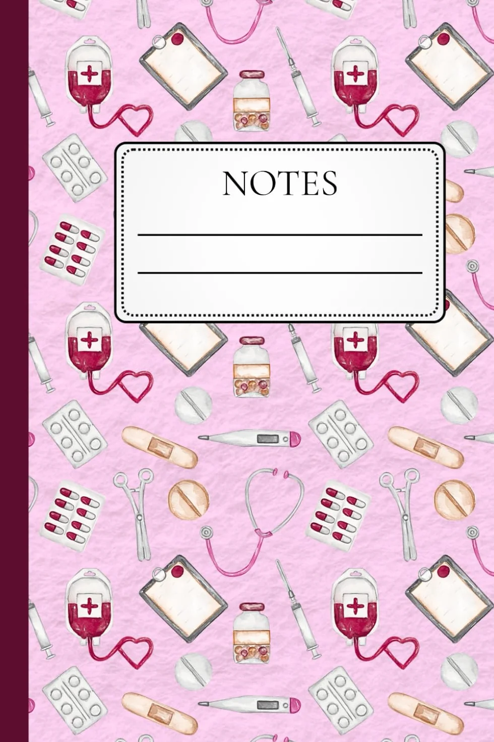Medical Student Notebook – Cute Medical Pattern | College-Ruled, 120 Pages (Pink): Perfect for Med & Nursing Students • Study Journal • Lab Notes • Gift for Healthcare Students