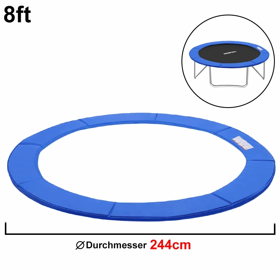 UISEBRT Osłona krawędzi trampoliny, Ø 244 cm, 305 cm, 366 cm, osłona sprężyn, odporna na działanie promieni UV, odporna na rozerwanie, akcesoria do trampoliny, mata ochronna, niebieska