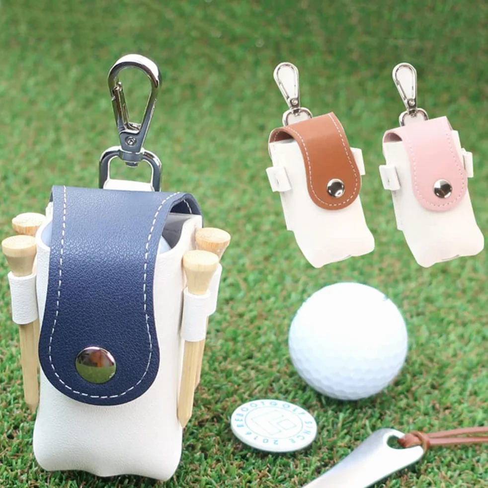 Henoot Torba na pas z tkaniny Uchwyt na piłkę golfową Skóra PU Torba na piłki golfowe Nośnik narzędzi