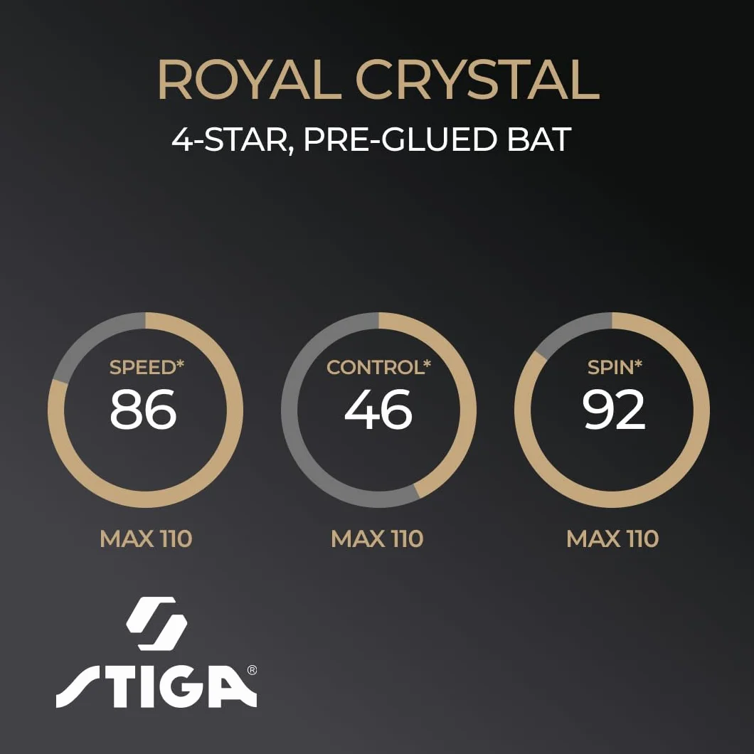 Stiga Uniseks Royal Four Star 1214-2818-01 Rakietka do Tenisa Stołowego, Czerwony/Czarny