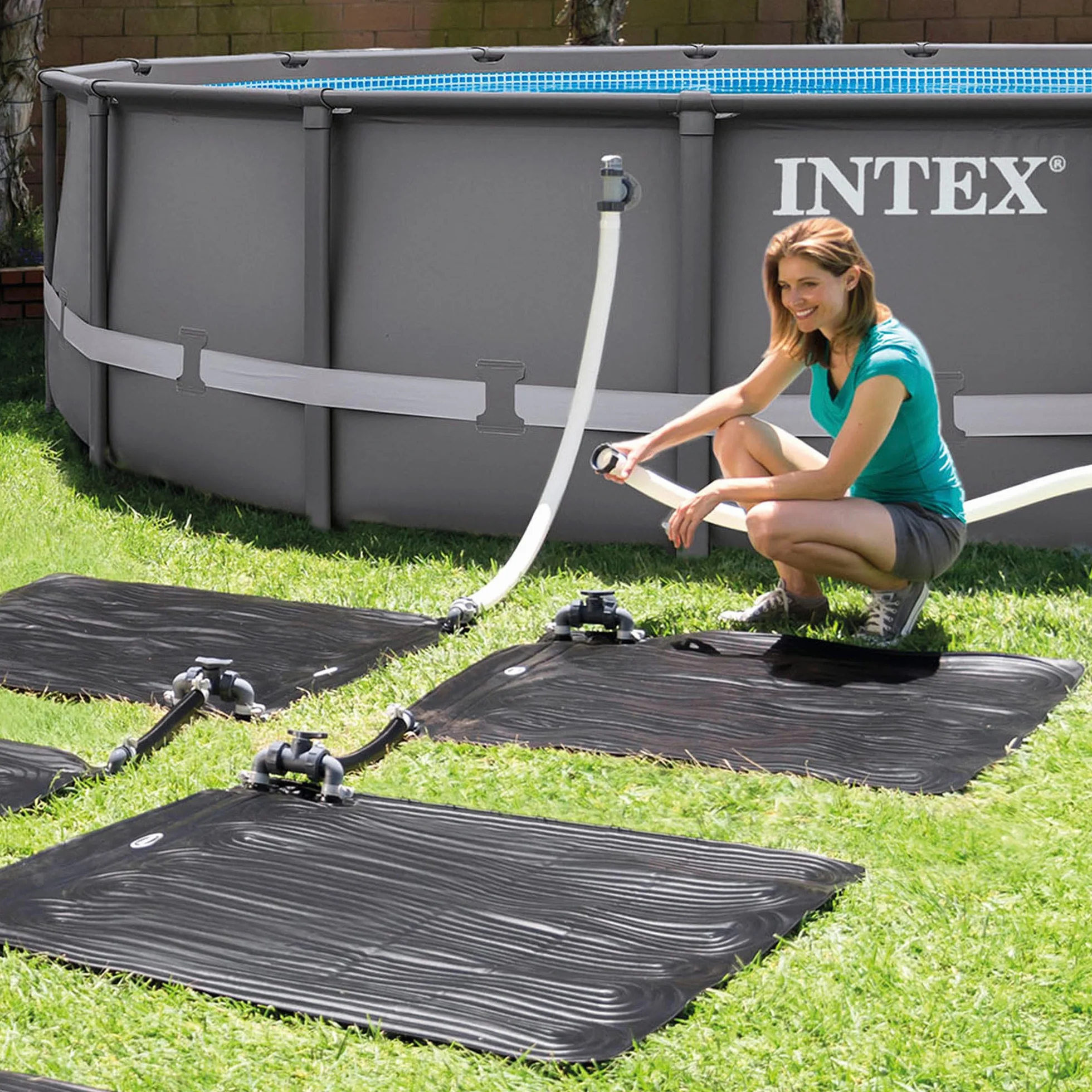 Intex Mata Solarna do Basenu, Czarny, 120 x 120 x 22 cm