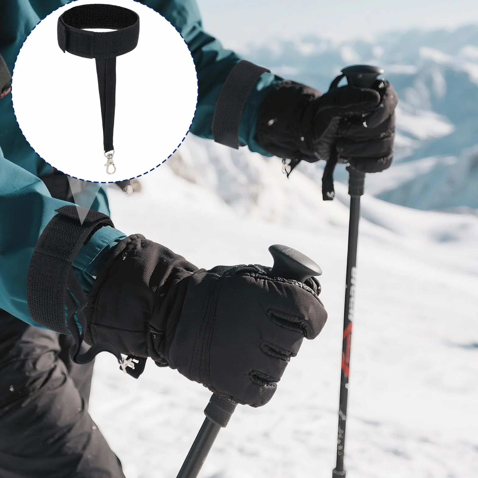 Paski Bezpieczeństwa do Rękawic Narciarskich 4szt, Wytrzymałe Elastyczne Akcesoria do Snowboardu