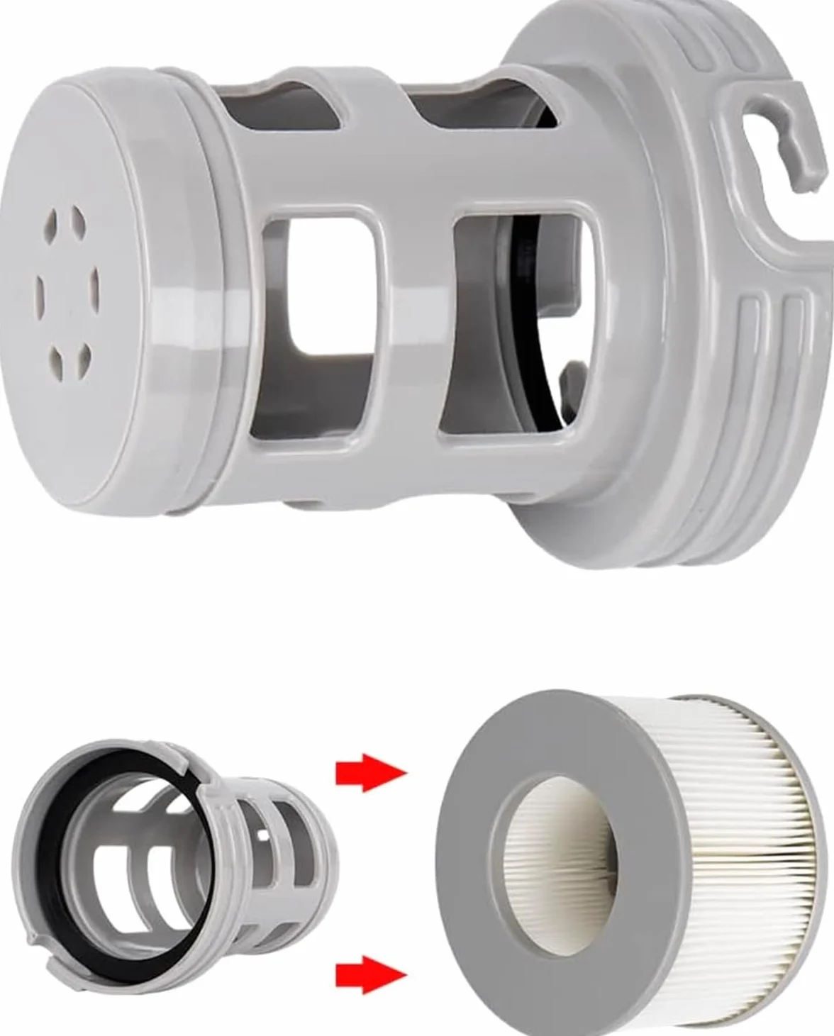 WuYan 2 zestaw akcesoriów spa do wanny z hydromasażem do Mspa, zawiera 2 szt. wymiennych wkręcanych adapterów podstawy, 2 szt. nadmuchiwanego filtra basenowego z gorącymi źródłami