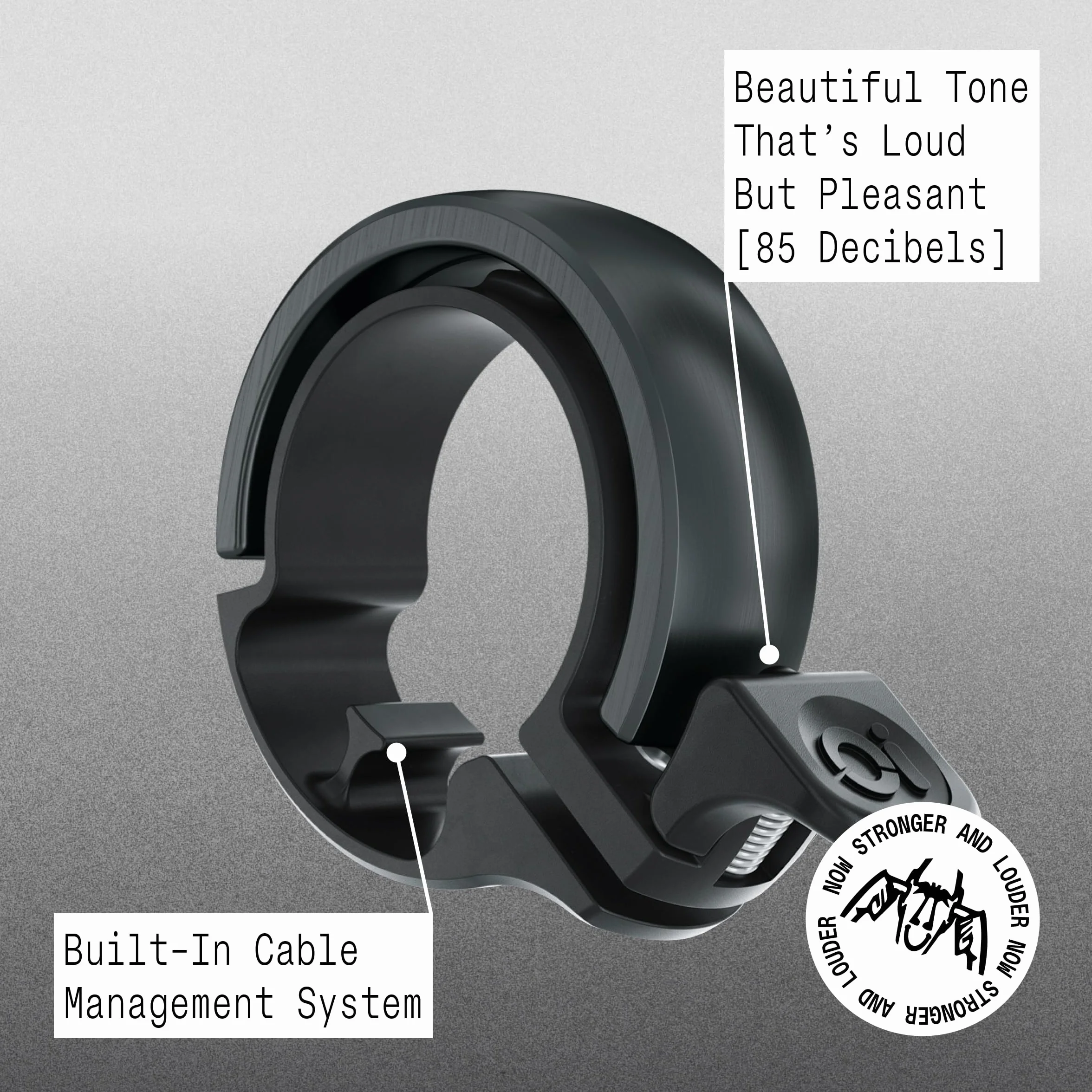 Knog Oi dzwonek rowerowy - oryginalne i luksusowe style, wbudowany klips do kabli, dzwonek rowerowy dla dorosłych / młodzieży (czarny, miedź, mosiądz, aluminiowy)