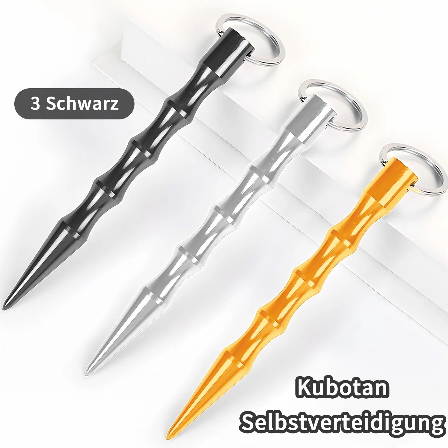 qingmeng Kubotan, Kubotan broń do samoobrony, legalna, breloczek do kluczy, broń obronna dla kobiet, wzmacniacz ciśnienia, samoobrona, breloczek do kluczy, czarny