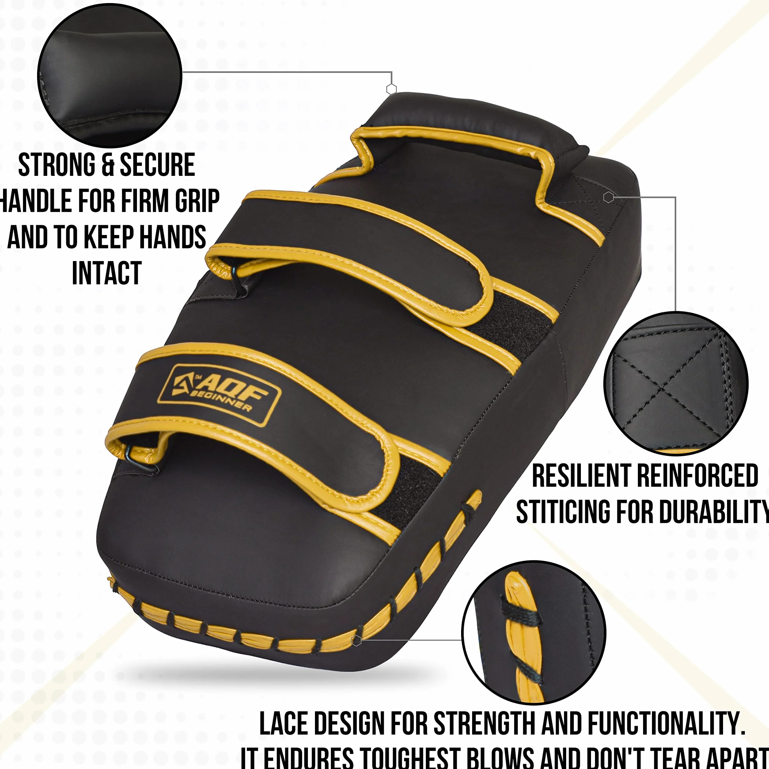AQF Tajskie Klocki Do Kickboxingu Muay Thai Pad Z Solidnym Uchwytem, Maya Hide Leather Zakrzywiona Tarcza Strike Dla Boksu MMA Sztuk Walki Taekwondo, Treningu Sportów Ciosy
