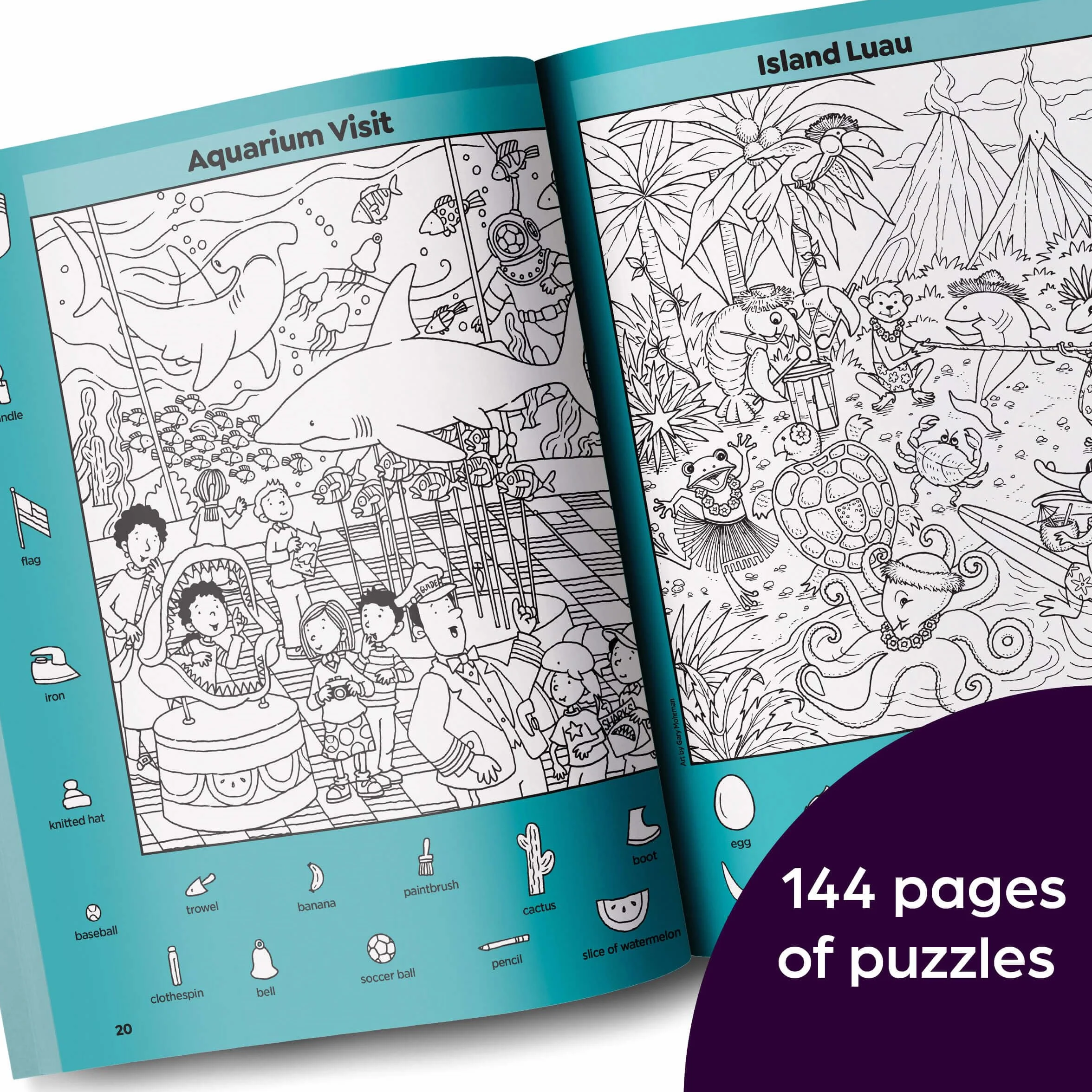 Ocean Puzzles: Over 100 Ocean-Themed Search and Find Puzzles for Kids 6 and Over, Featuring Sea Creatures, Marine Animals, Underwater Scenes and Over 1,900 Hidden Objects