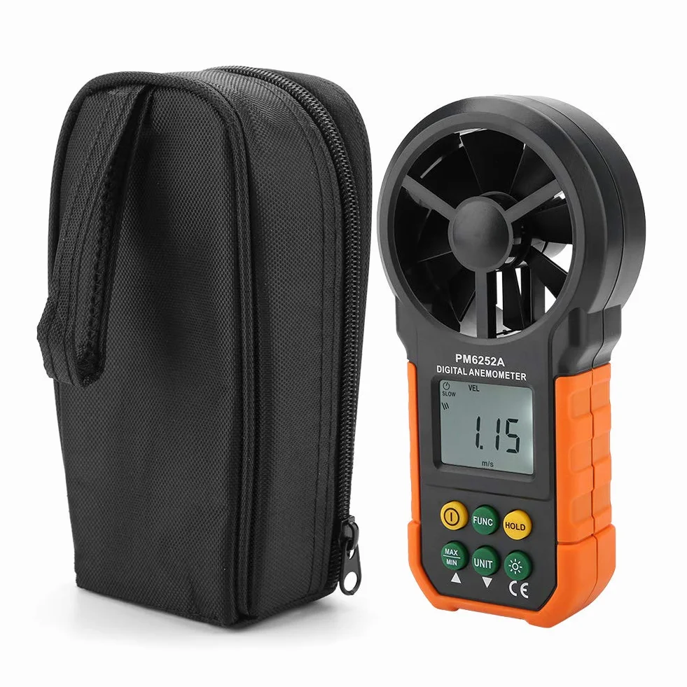 Przepływomierz Szczytowy, Anemometr Deosdum Peakmeter Pm6252A Cyfrowy Miernik Prędkości Wiatru Anemometr do Pomiaru Objętości Powietrza Przenośna Elektrownia