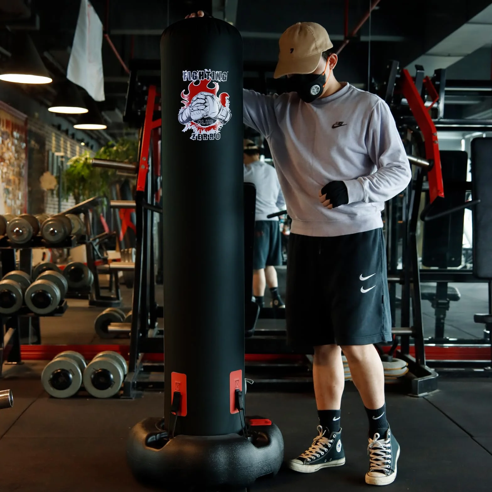 ZERRO worek bokserski 166 cm wolnostojący nadmuchiwany Heavy Duty do boksu kickboxingu MMA
