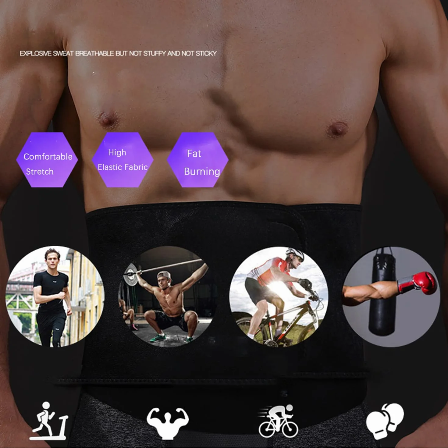 Pas wyszczuplający brzuch fitness trener talii regulowany pocący się dla kobiet i mężczyzn