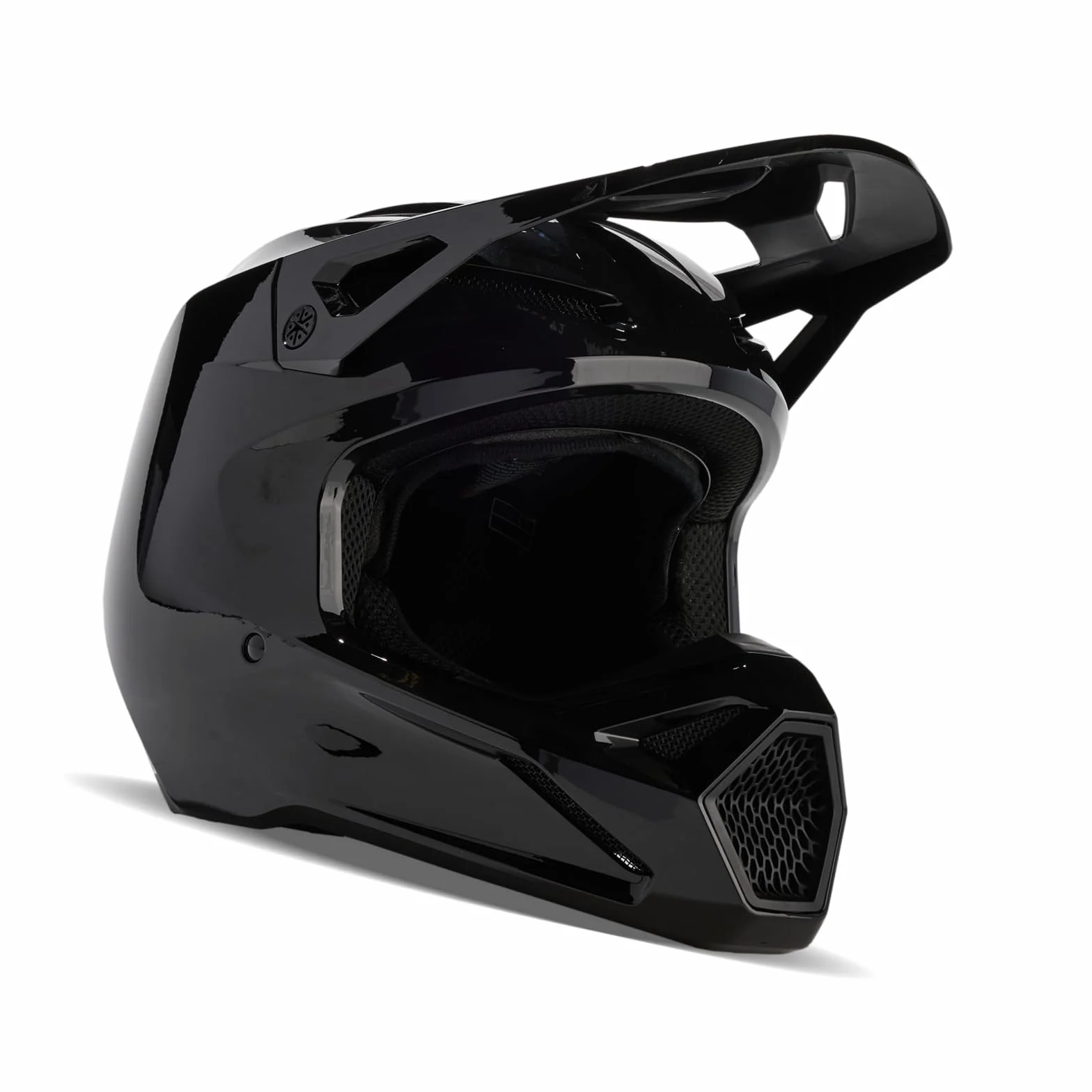 Fox Racing Fox V1 Solid czarny błyszczący kask rozmiar M, unisex dorosły, czarny