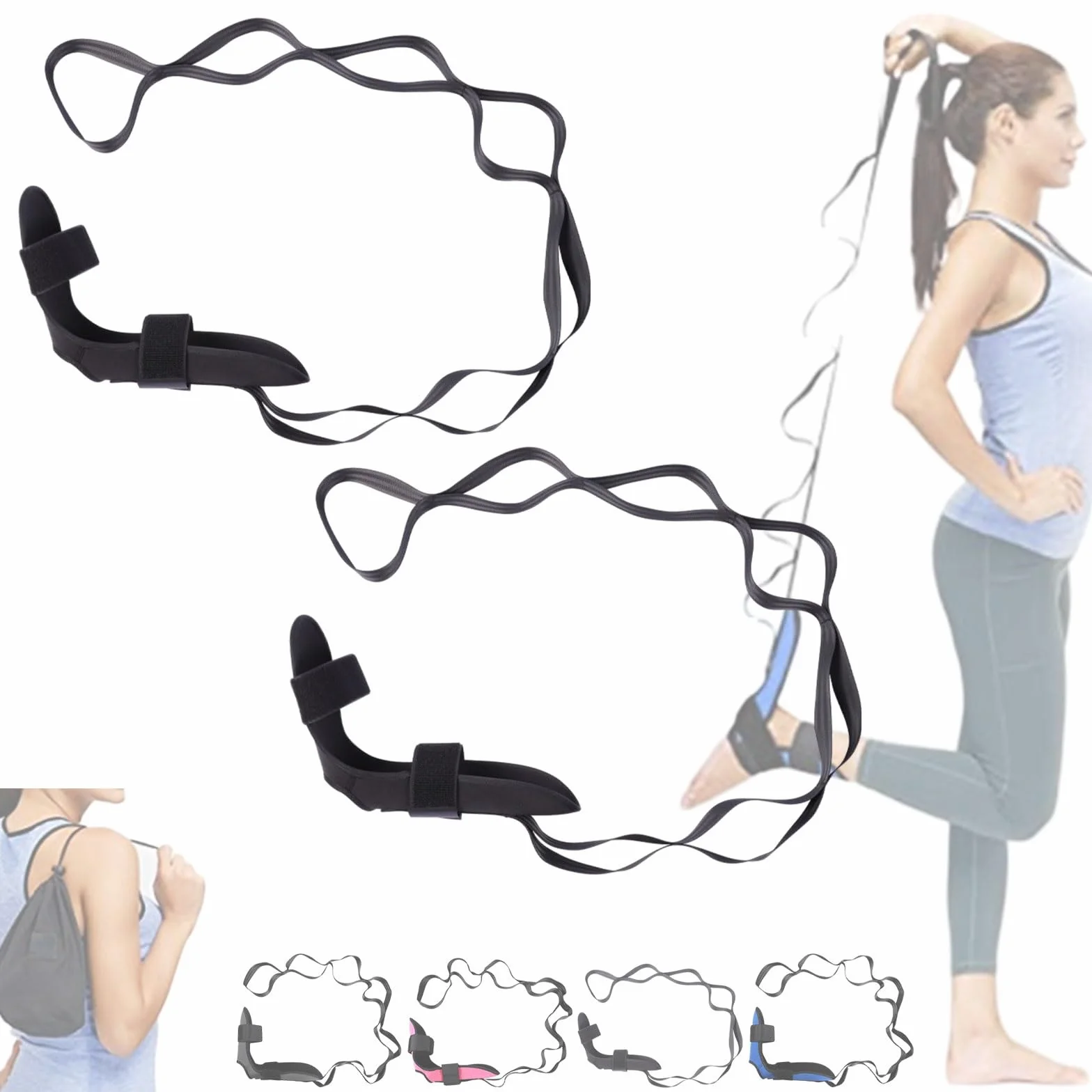 Izzila Stretching Strap with Loops and Detachable Foot,Izzila Fascia Stretcher Used for Yoga,polyester cotton,Gymnastics,And Flexibility Training,Foot & Calf Stretcher,Improve Strength