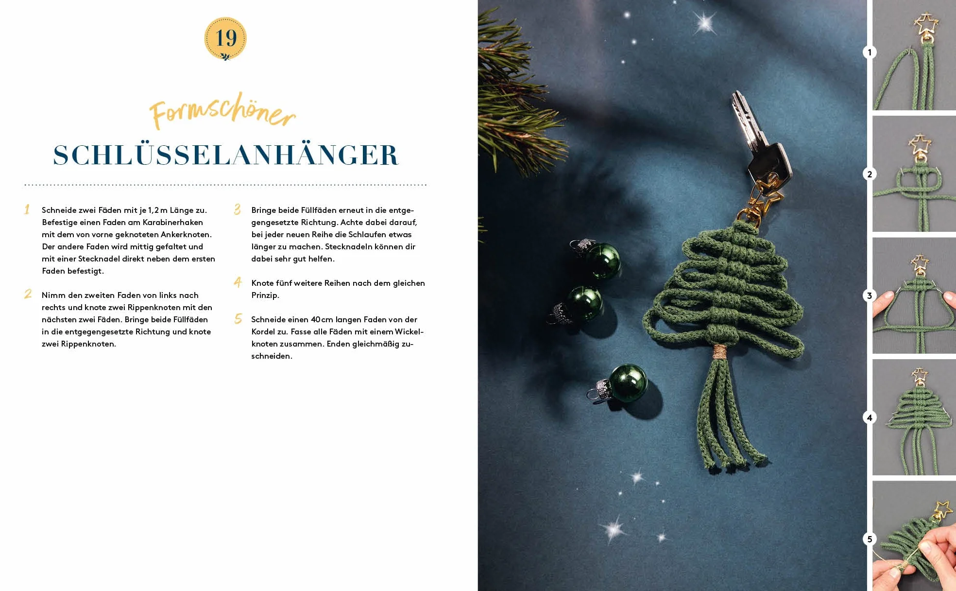 Mein Adventskalender-Buch – Makramee super easy: 24 schnelle Knüpf-Projekte für die Weihnachtszeit – Mit vielen Step-Fotos und perforierten Seiten zum Auftrennen