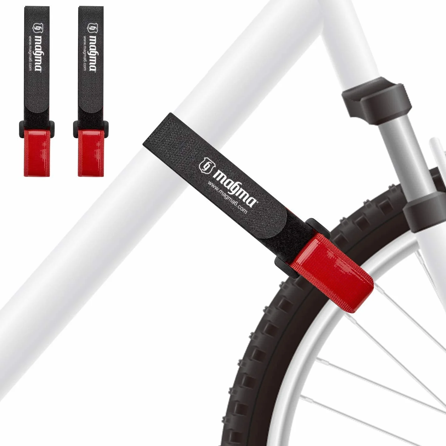 MAGMA 2 paski z filcowym klejem 80 cm - hak i pętla stabilizator koła rowerowe - regulowane paski mocujące z żelem odpornym na zarysowania - joga, maty, kemping, jazda na rowerze
