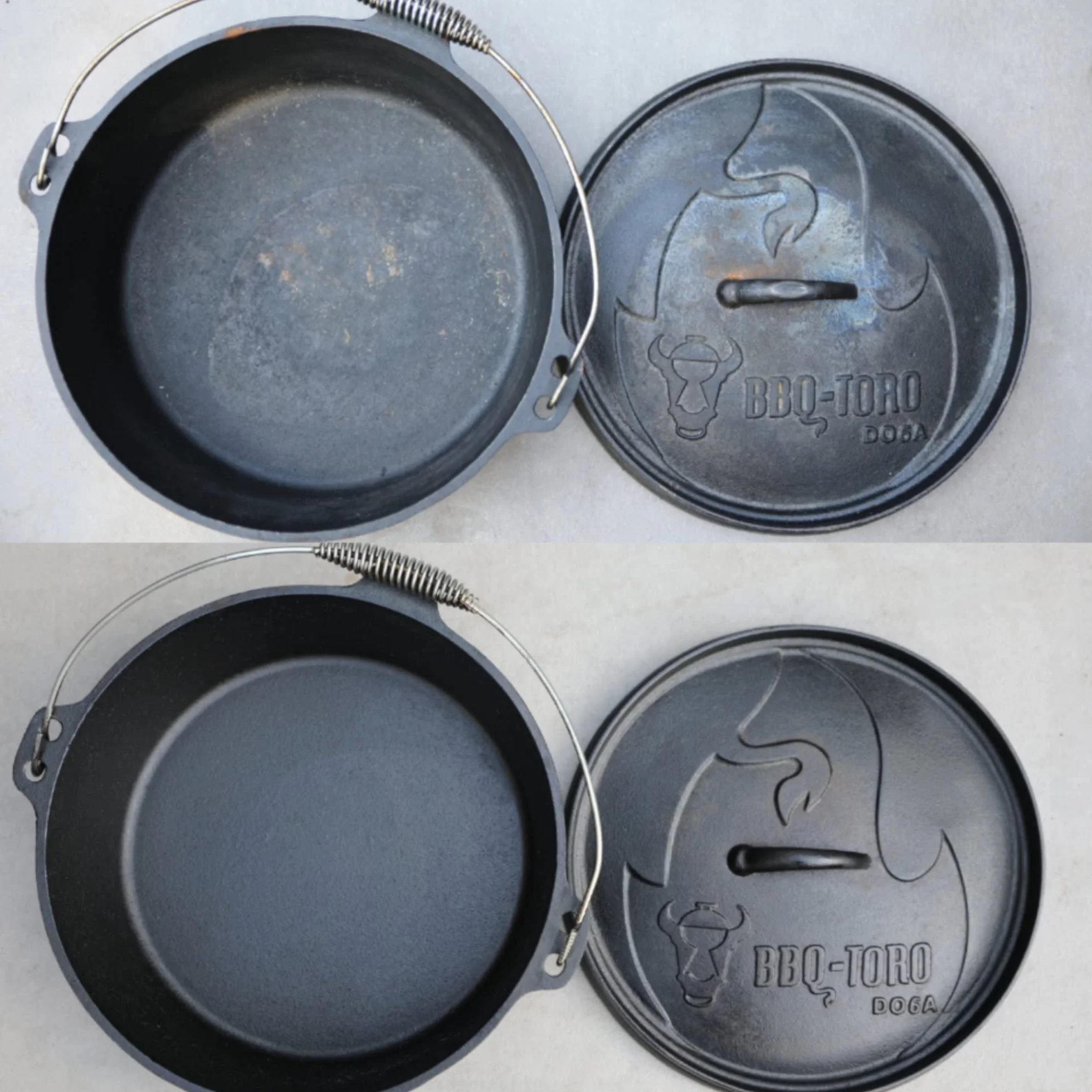 BBQ-Toro Zestaw do pielęgnacji Dutch Oven z pastą pielęgnacyjną DOPFWUNDER 250 ml i olejkiem pielęgnacyjnym DOPFHELD 250 ml | pielęgnacja żeliwnych akcesoriów do grilla | pasta do pieczenia również do