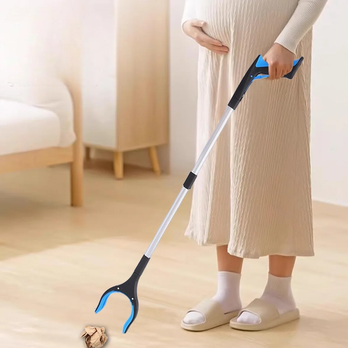Składane szczypce chwytakowe dla seniorów, 83 cm długości, szczypce chwytające z magnesem, szczypce ogrodowe do zbierania śmieci, obrotowe chwytaki śmieci, pomoc w chwytaniu śmieci dla dorosłych i