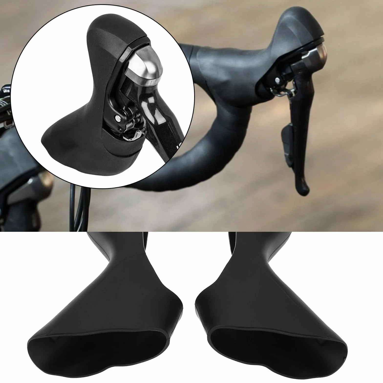 ECSiNG 1 para osłon hamulca rowerowego, osłona dźwigni zmiany biegów, osłona ochronna kompatybilna z Shimano UT ST-RS685, kolor czarny