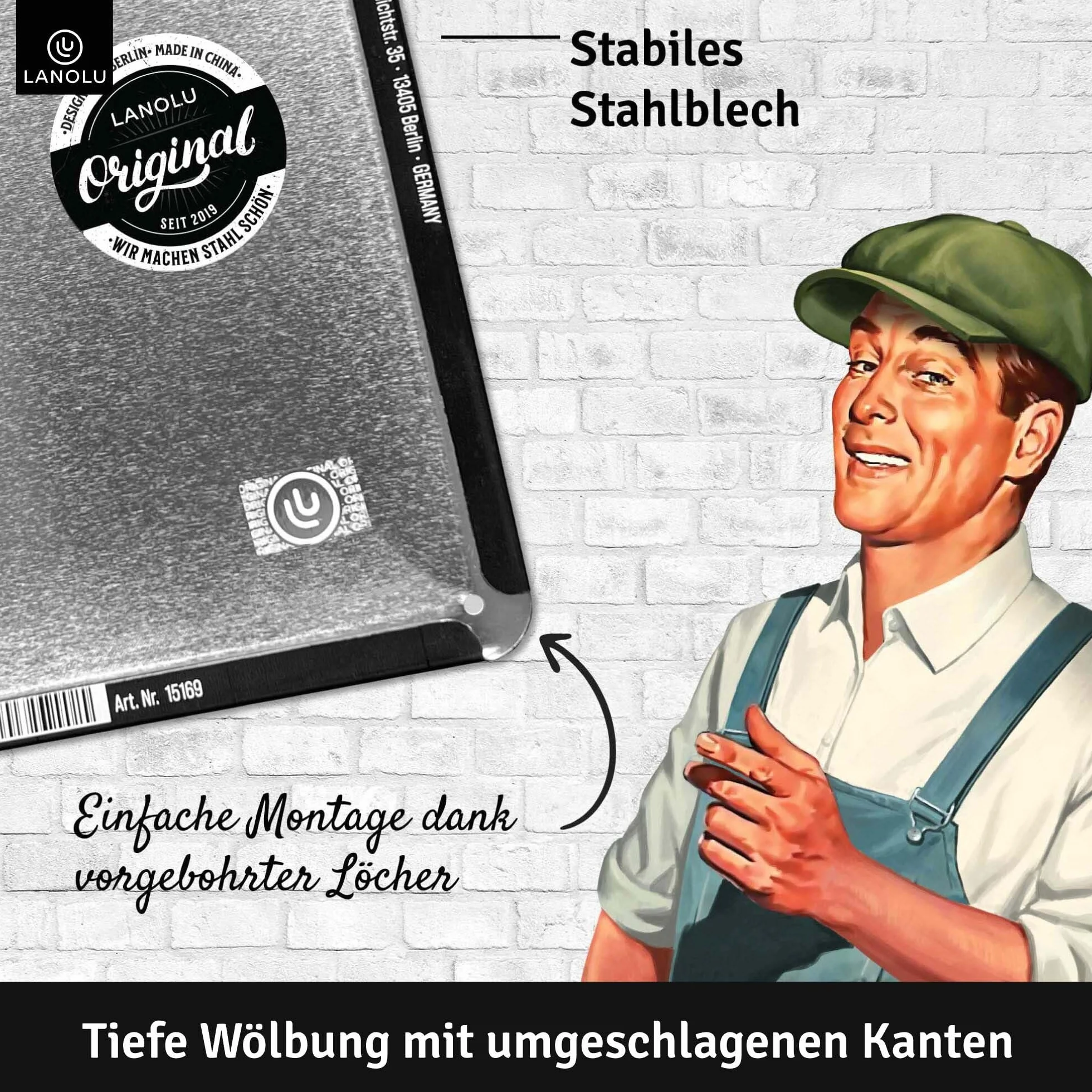 LANOLU Tabliczka blaszana w stylu retro, mój ogród, moje zasady - blaszane tabliczki ogrodowe z sentencjami - nostalgiczna dekoracja jako prezent ogrodnika - retro dekoracja vintage metalowa tabliczka