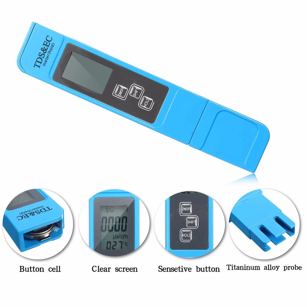 DollaTek Przeno?ny cyfrowy miernik pH LCD 3 w 1 TDS EC tester pióro czysto?? wody filtr PPM z 4 ró?nymi trybami tester poziomu wody