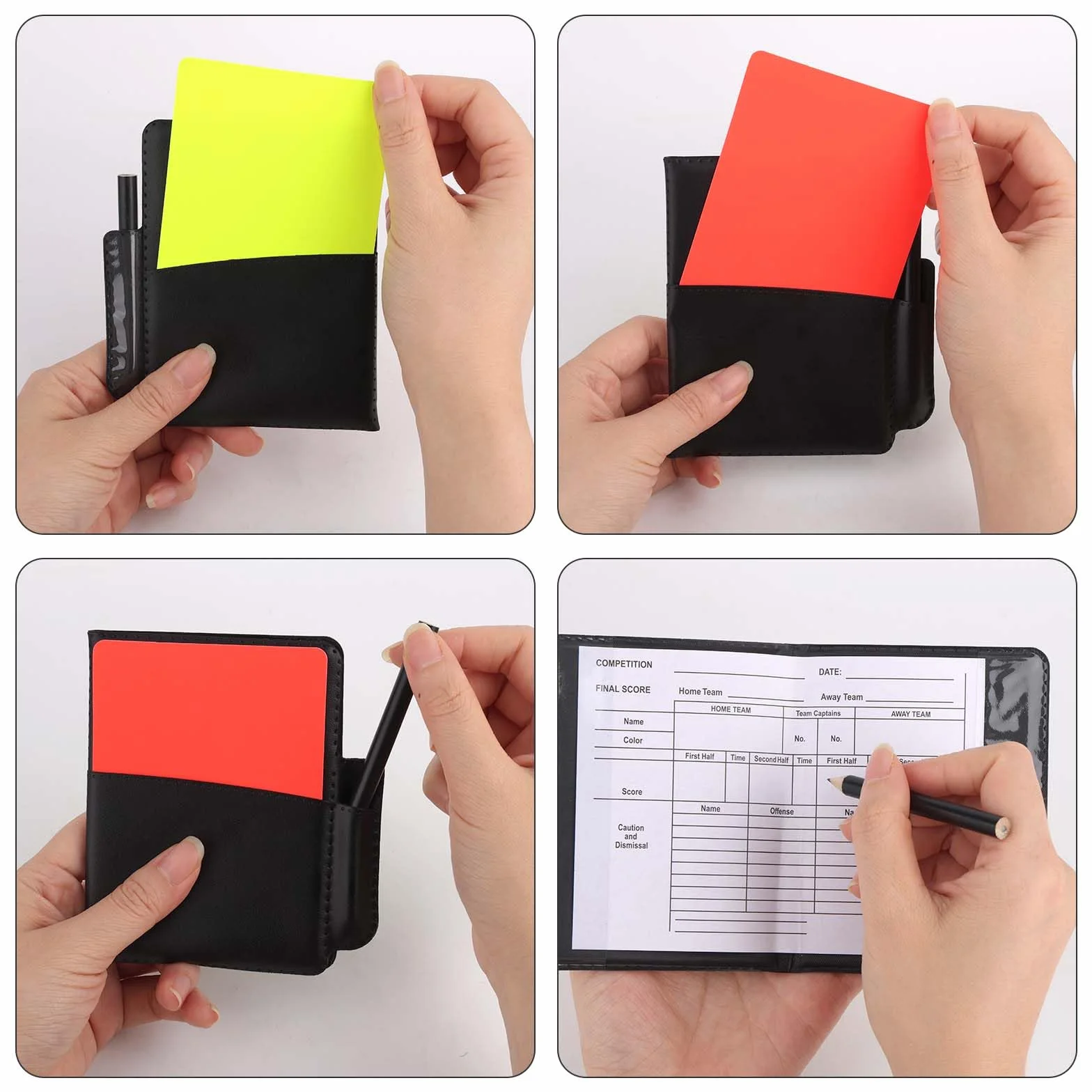 Gosknor Zestaw Sędziego Football, Zestaw Sędziego Soccer Zawiera Żółte, Czerwone Kartki, Głośny, Wyraźny Gwizdek Ze Smyczą, Papier do Zapisu, Ołówek, Uchwyt na Karty, dla Trenerów Sędziów i Ratowników