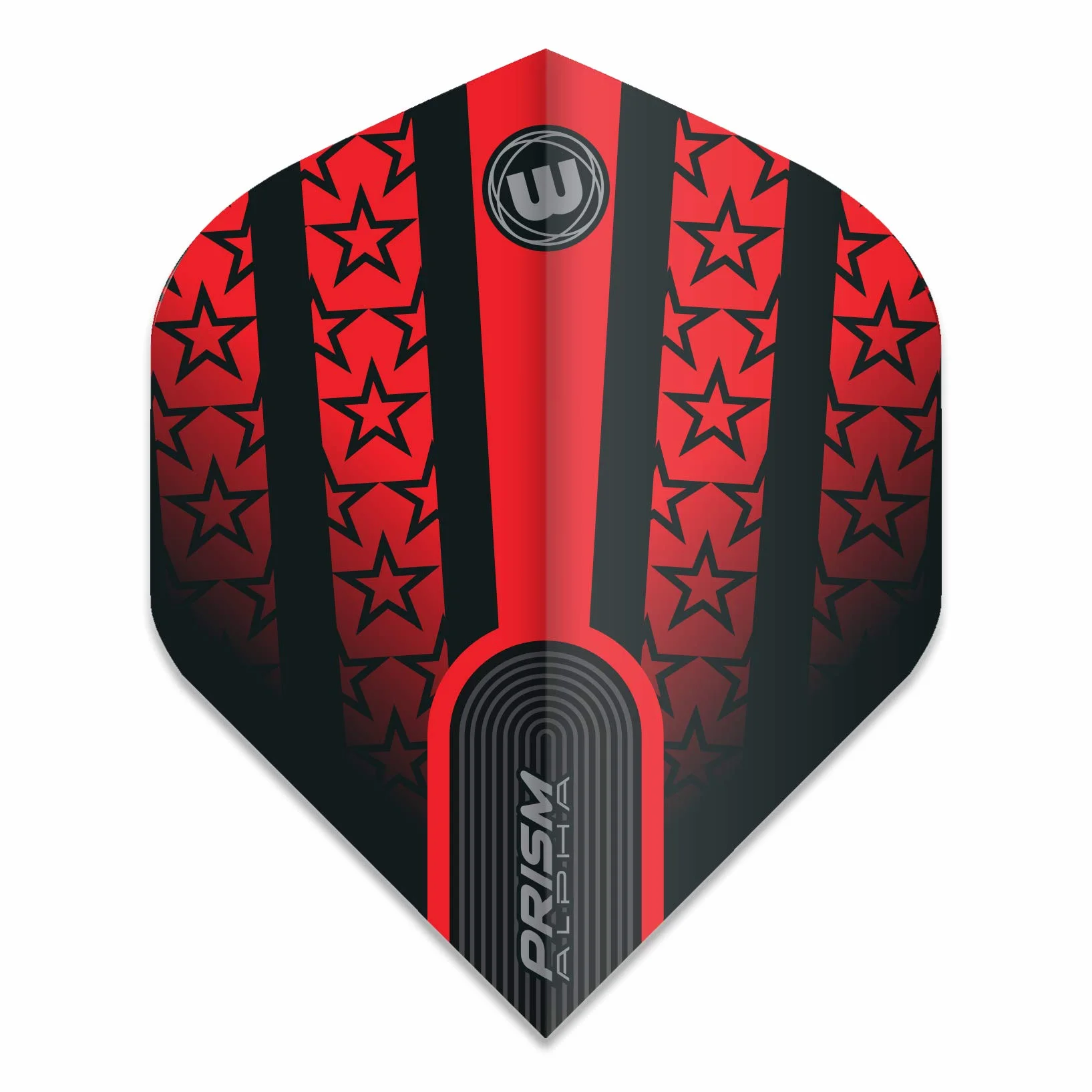 WINMAU Prism Alpha Red lotki do rzutek z czarnymi gwiazdkami grube 1 zestaw 3 loty