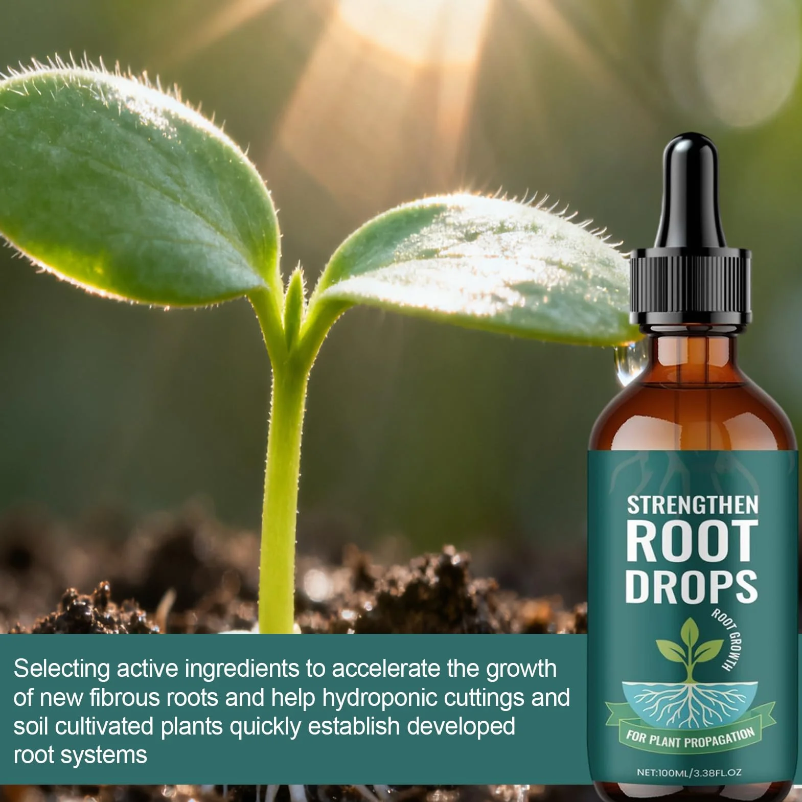 Prop Drops For Plants - 100ml Płynny Nawóz Do Ukorzeniania Z Zakraplaczem - Preparat Wzmacniający System Korzeniowy Roślin - Do Pielęgnacji Sadzonek Domowych I Ogrodowych