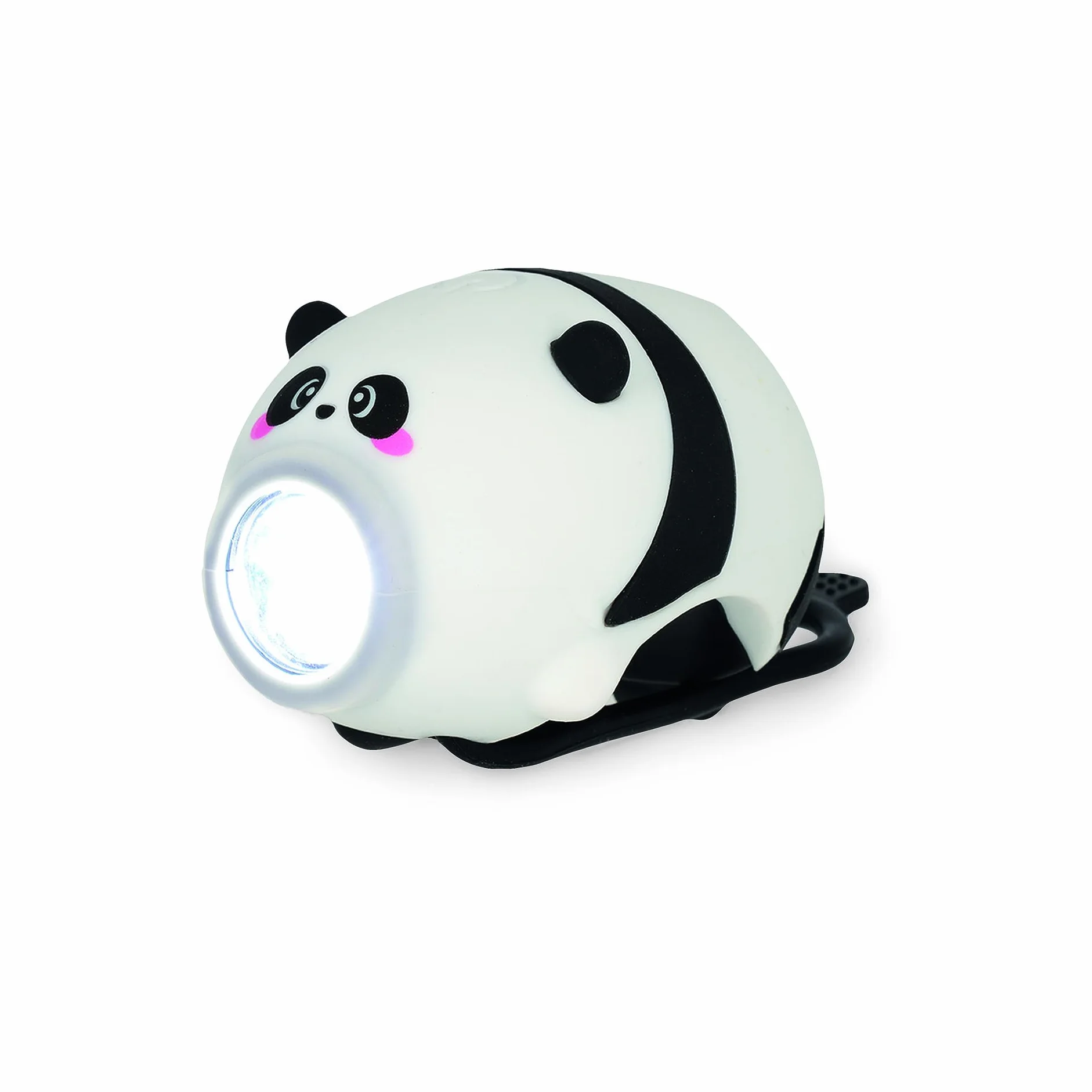 Legami - Przednie światło rowerowe z dzwonkiem, motyw Panda, regulowany pasek, 3 tryby światła, 5 trybów dźwięku, kabel typu C w zestawie, ładowalny, wodoodporny