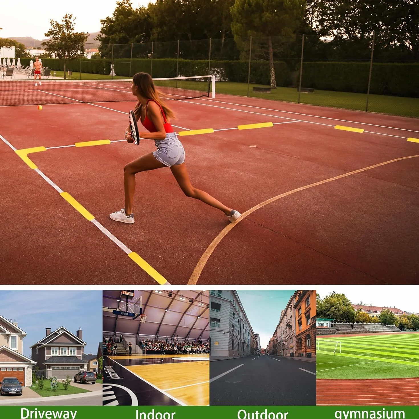 BOOSTEADY 28 szt Court Marker Zestaw markerów do kortów tenisowych Pickleball, Markerów do kortów tenisowych Pickleball, markerów linii kortu, odpornych na wiatr markerów do rzucania