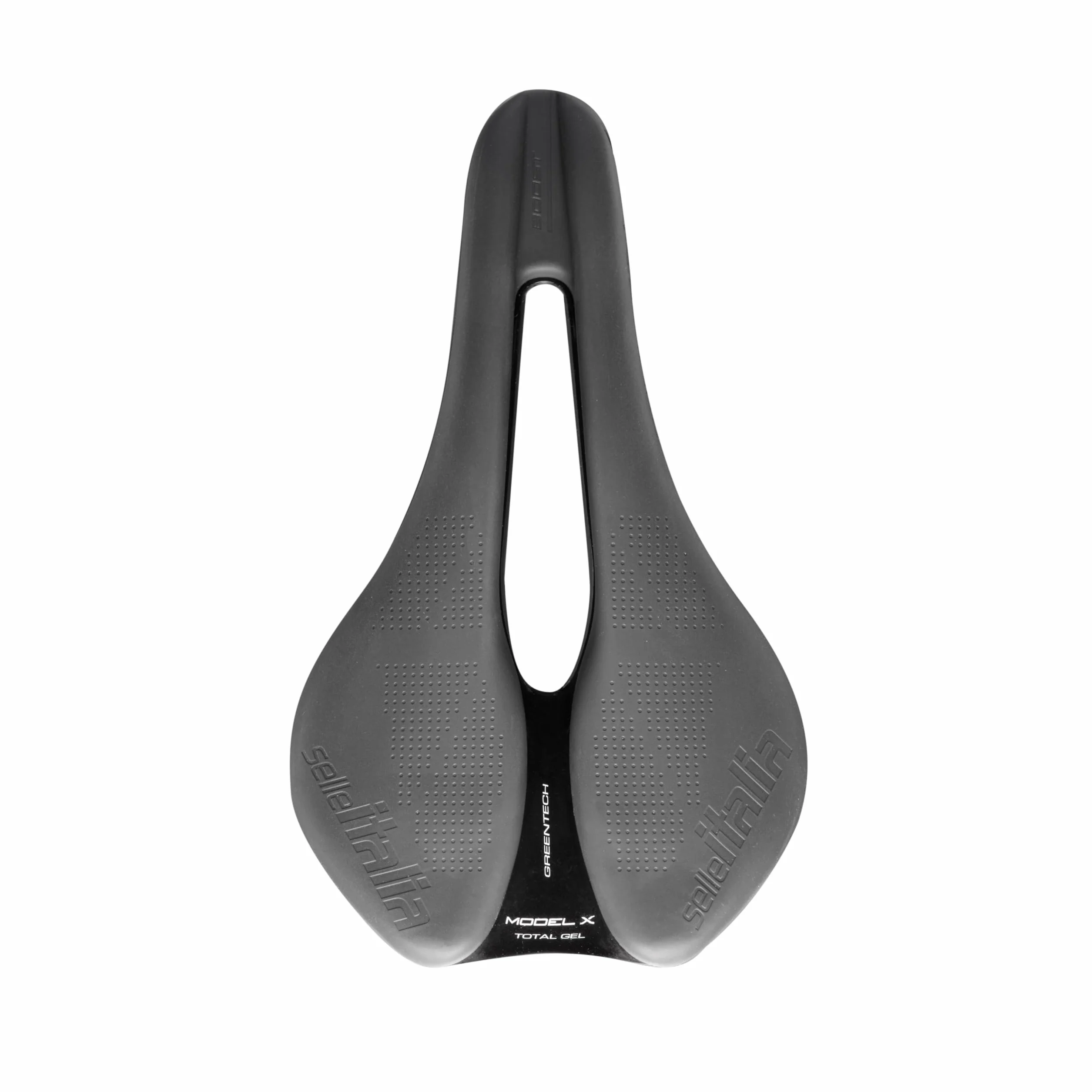 Selle Italia MODEL X Comfort Plus – Siodełko Szosowe 100% Ekologiczne, Dodatkowa Wyściółka, Anatomiczny Otwór, Future Rides Green – Rozmiar L3, Szary